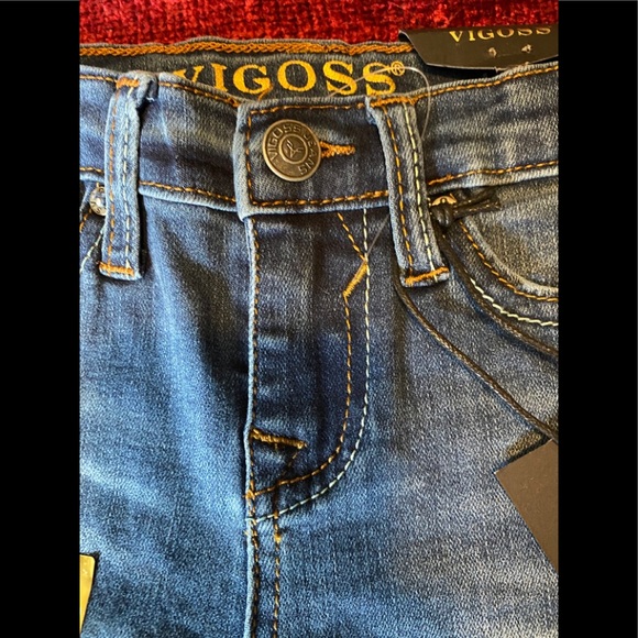 Vigoss Girl’S “BEE HAPPY” stretch denim jeans - Picture 6 of 8